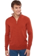 Baby Alpaca & Cashmere men polo style sweaters vihari pumpkin natural brown 2xl